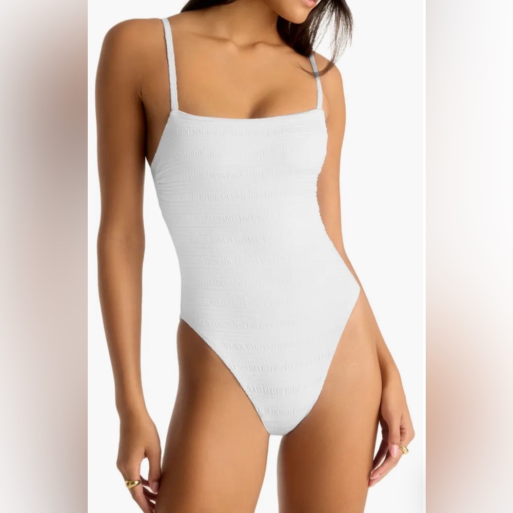 Vitamin A White Textured One-Piece Swimsuit